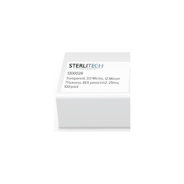 PETE Membrane Filters, Transparent, 3.0um, 25mm, PK100